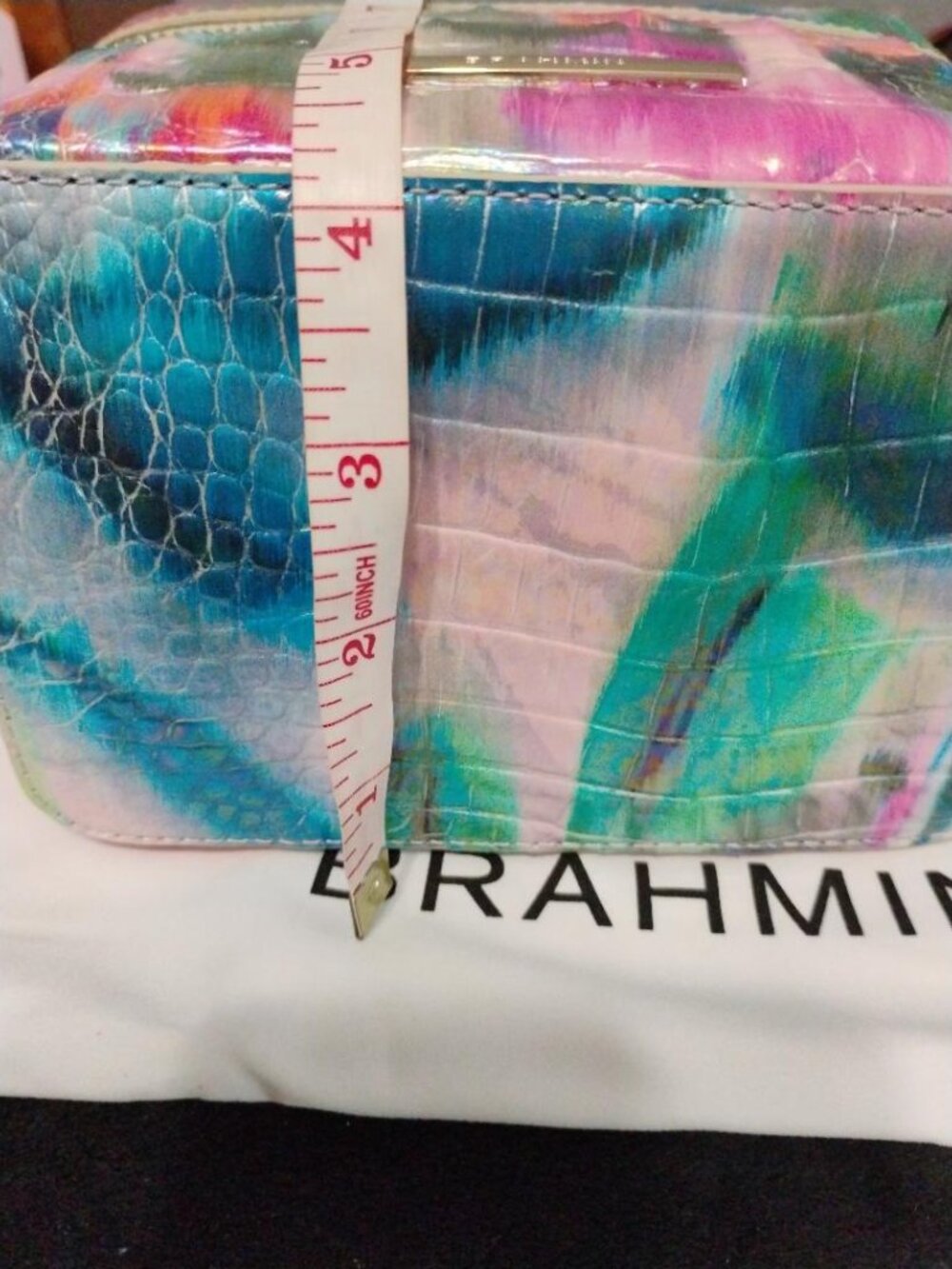 Brahmin Multicolor Impression Melbourne DI Iridescent Charmaine Travel Case NWT - Picture 8 of 11